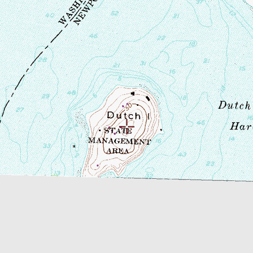 Topographic Map of Dutch Island Management Area, RI
