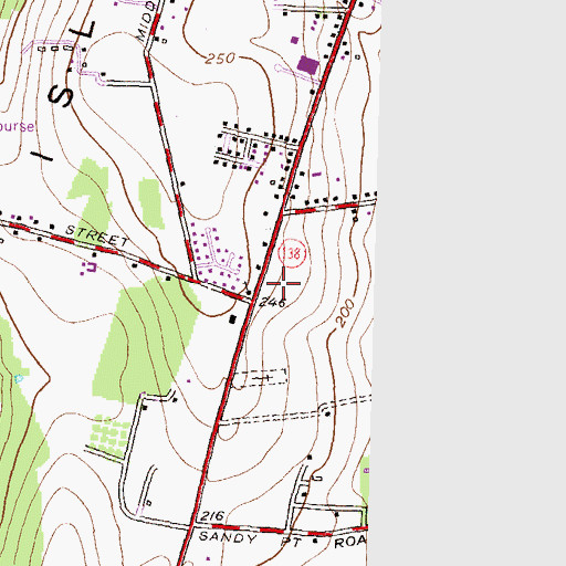 Topographic Map of Eastgate Shopping Center, RI