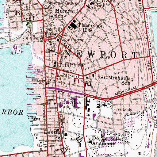 Topographic Map of First Congregational Church, RI