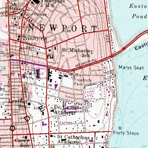 Topographic Map of Freebody Park, RI
