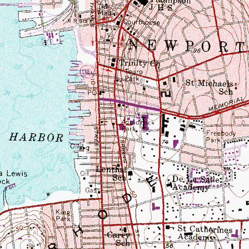 Topographic Map of Garretson Memorial Day Nursery, RI