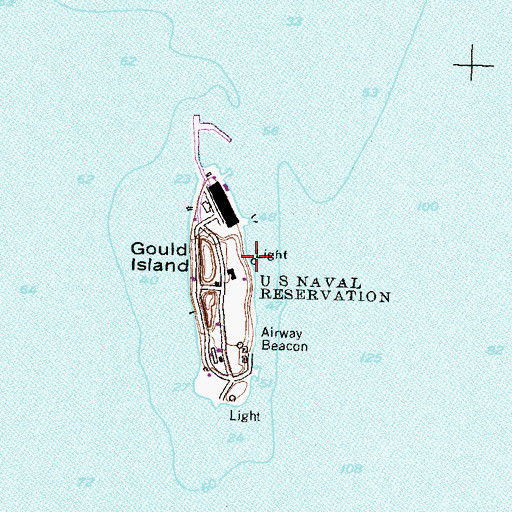 Topographic Map of Gould Island Light (historical), RI