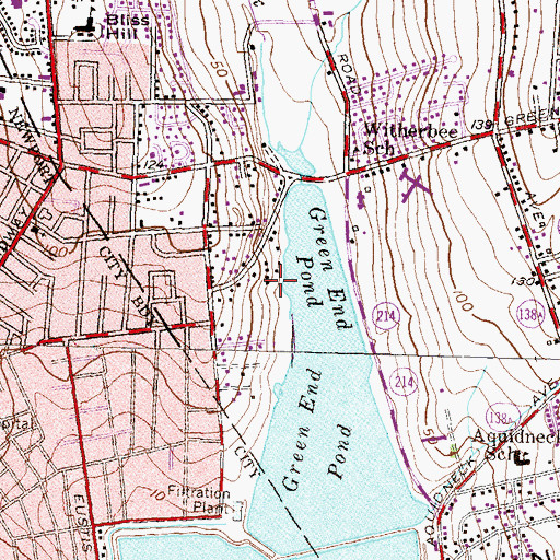 Topographic Map of Green End Fort, RI