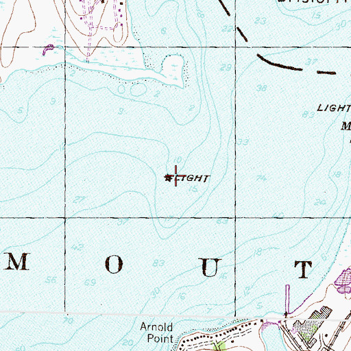 Topographic Map of Hog Island Shoal Lighthouse, RI
