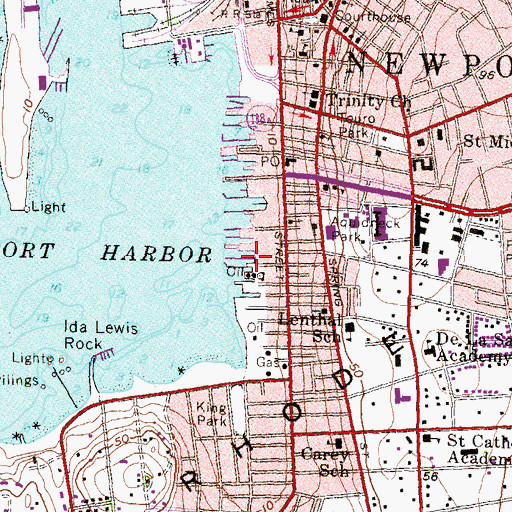 Topographic Map of Howard Wharf, RI
