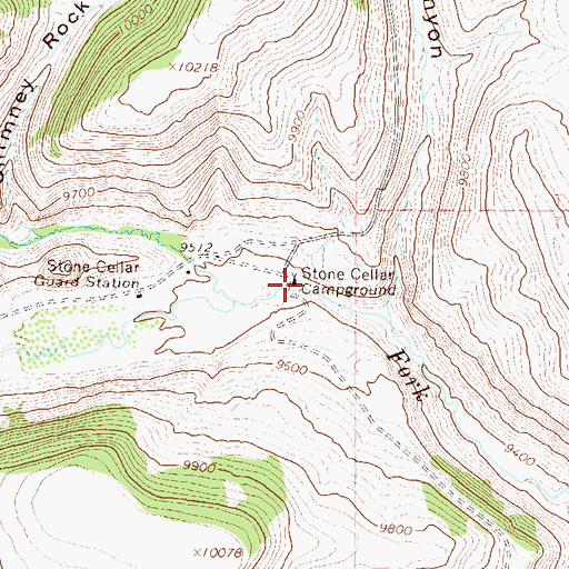 Topographic Map of Stone Cellar Campground, CO