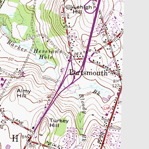 Topographic Map of Interchange 1, RI