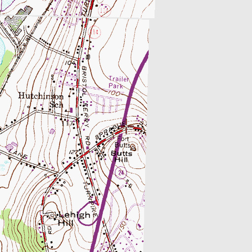 Topographic Map of Interchange 2, RI