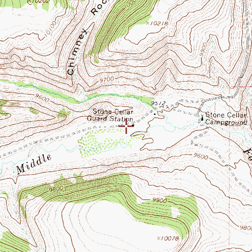 Topographic Map of Stone Cellar Guard Station, CO