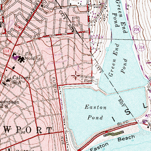 Topographic Map of J Paul Braga Junior Memorial Field, RI