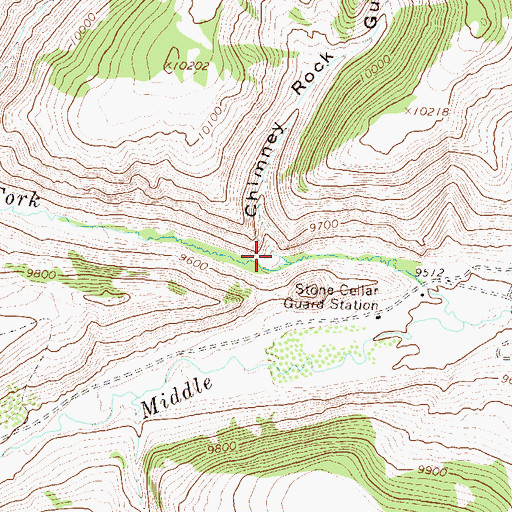 Topographic Map of Chimney Rock Gulch, CO
