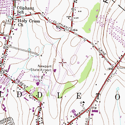Topographic Map of Joseph H Gaudet Middle School, RI