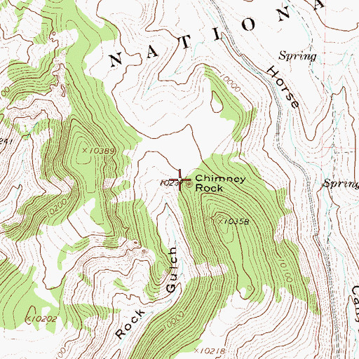 Topographic Map of Chimney Rock, CO