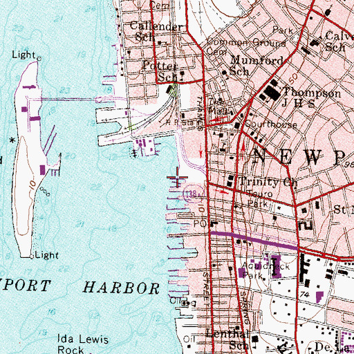 Topographic Map of Lopezs Wharf (historical), RI