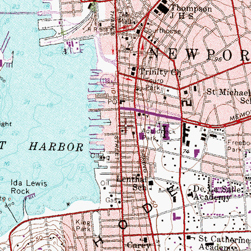 Topographic Map of Maltbones Wharf (historical), RI