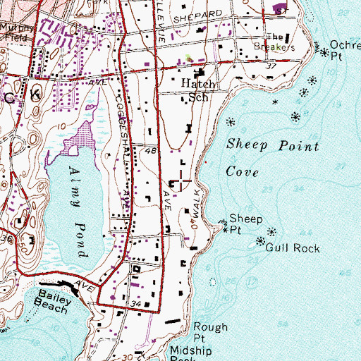 Topographic Map of Marble House, RI