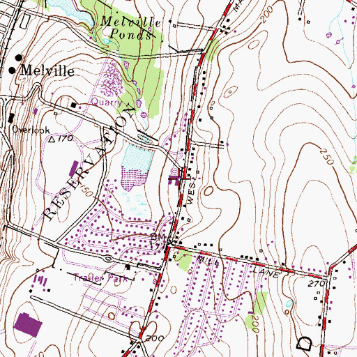 Topographic Map of Melville Elementary School, RI
