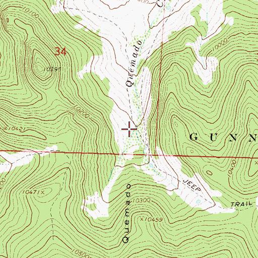 Topographic Map of Rincon Quemado, CO