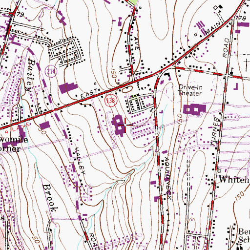 Topographic Map of Middletown High School, RI