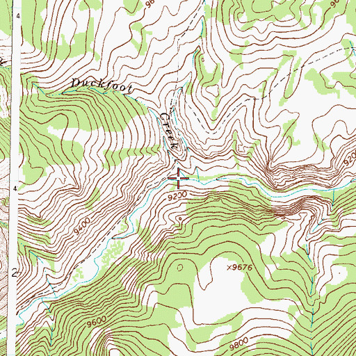 Topographic Map of Duckfoot Creek, CO