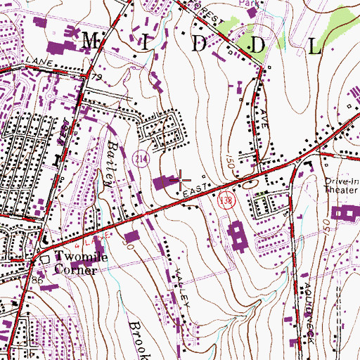 Topographic Map of Middletown Town Hall, RI