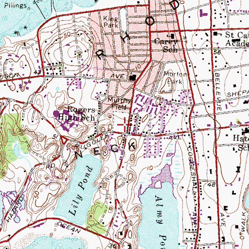 Topographic Map of Murphy Field, RI