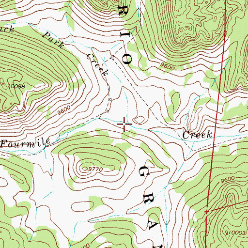 Topographic Map of Buck Park Creek, CO