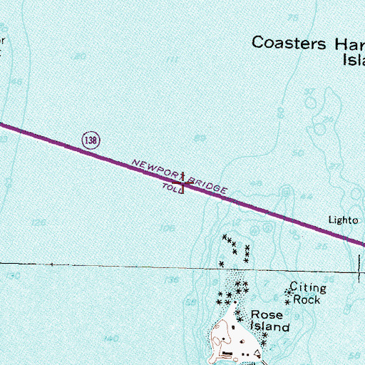 Topographic Map of Newport Toll Bridge, RI