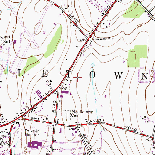 Topographic Map of Newport Vineyards and Winery, RI