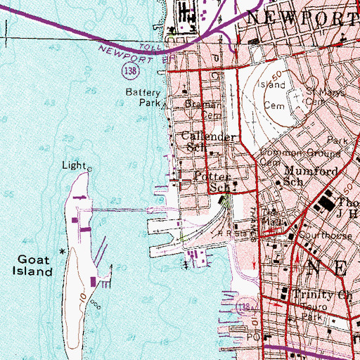Topographic Map of Nichols Wanton Hunter House, RI