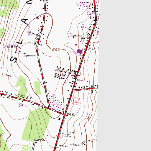 Topographic Map of Old Schoolhouse, RI