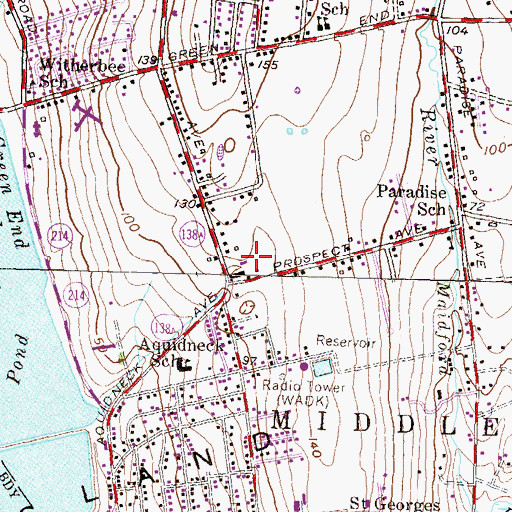 Topographic Map of Paradise Mobile Home Park, RI