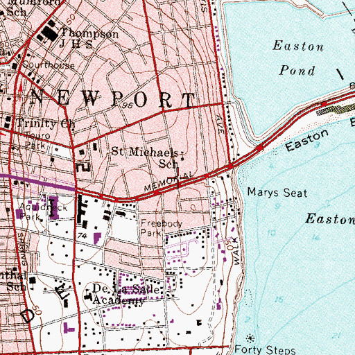 Topographic Map of Peases Wharf (historical), RI