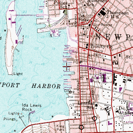 Topographic Map of Perry Mill Wharf, RI