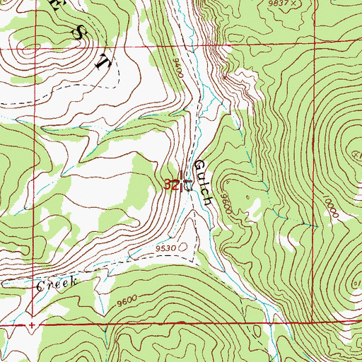 Topographic Map of Allen Creek, CO