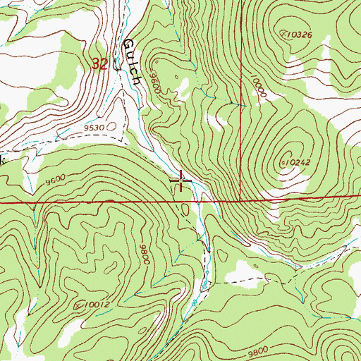Topographic Map of Moon Creek, CO