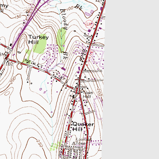 Topographic Map of Portsmouth Evangelical Friends Meetinghouse, RI