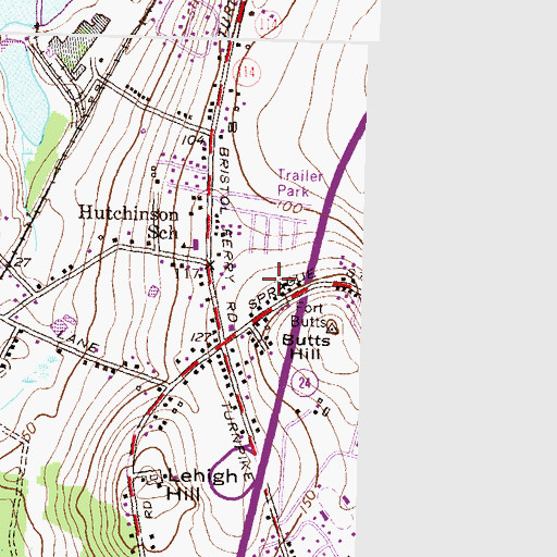 Topographic Map of Portsmouth High School, RI