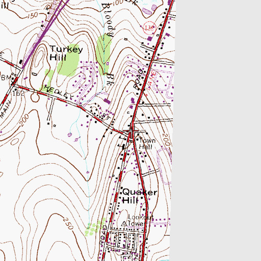 Topographic Map of Portsmouth Town Hall, RI