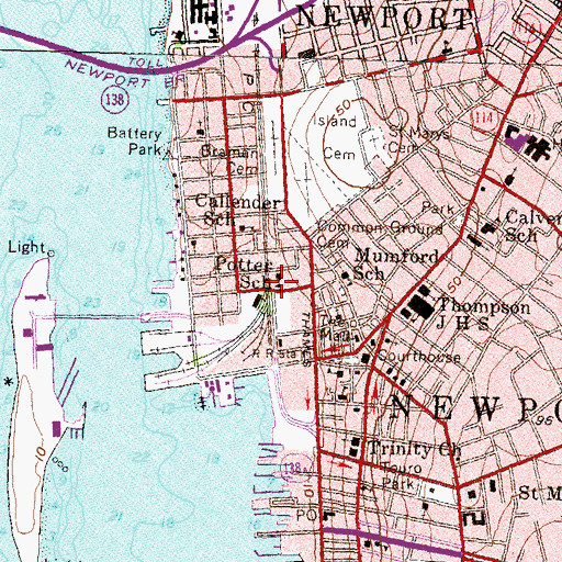 Topographic Map of Potter School, RI