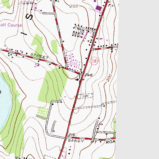 Topographic Map of Rhode Island State Patrol Portsmouth Barracks, RI