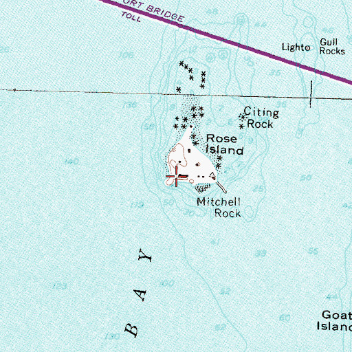 Topographic Map of Rose Island Light (historical), RI