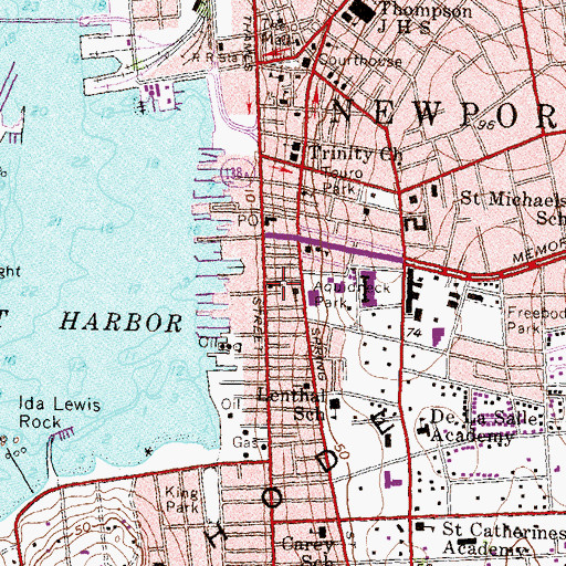 Topographic Map of Saint Spyridon Greek Orthodox Church, RI