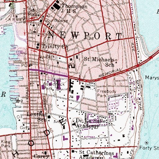 Topographic Map of Salvation Army, RI