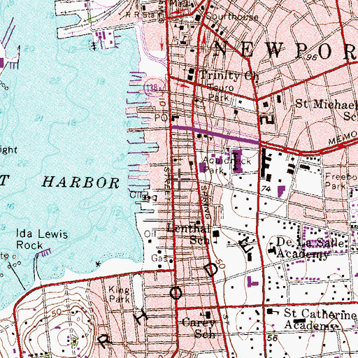 Topographic Map of Samuel Whitehorne House, RI