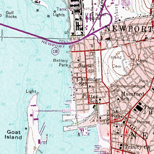 Topographic Map of Sanford Covell House, RI