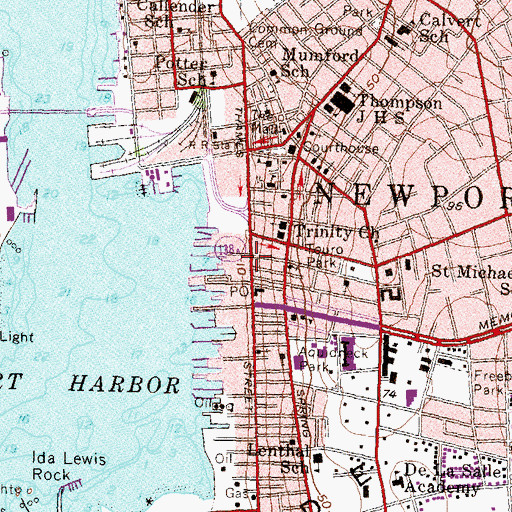 Topographic Map of Seamens Church Institute of Newport, RI