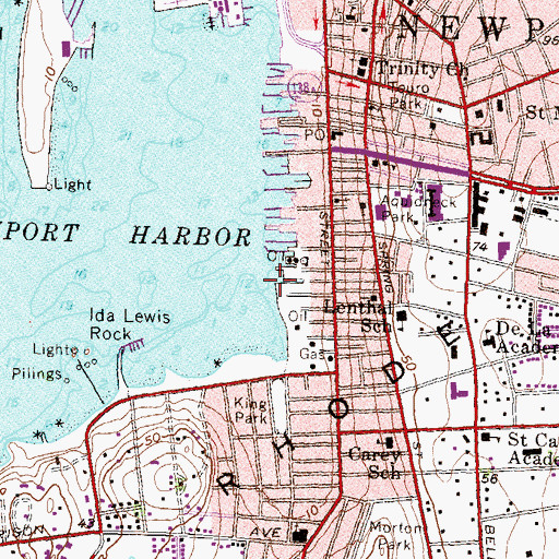 Topographic Map of Slocums Wharf (historical), RI