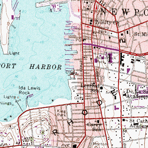 Topographic Map of Spring Wharf, RI