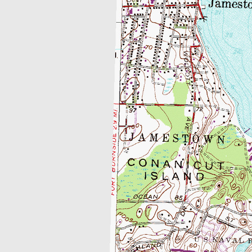 Topographic Map of Sydney L Wright Memorial Museum of Indian Artifacts, RI